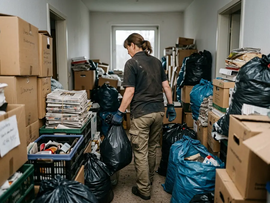 Vollgestellter Flur einer Messie-Wohnung